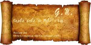 Gyöpös Márta névjegykártya