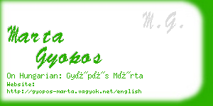 marta gyopos business card